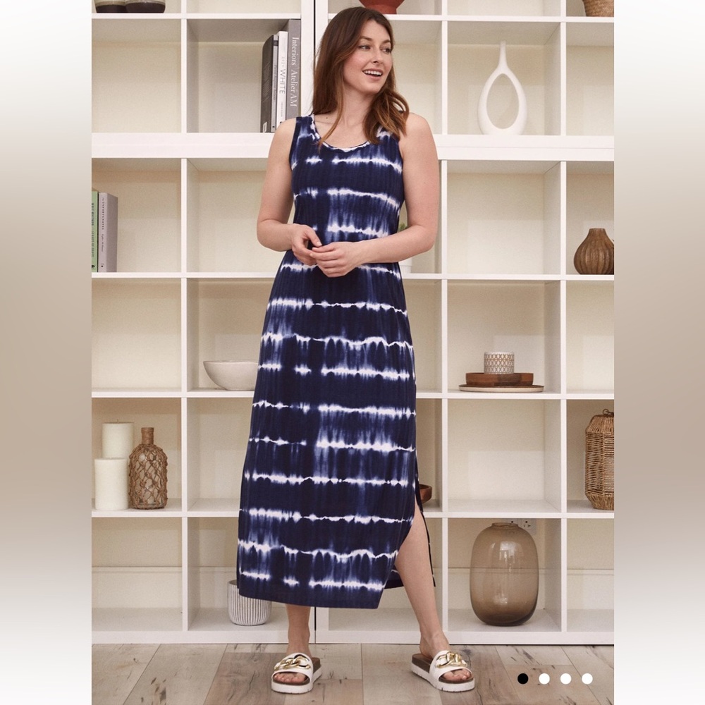 Laura Tie Dye Print Maxi Dress Blue